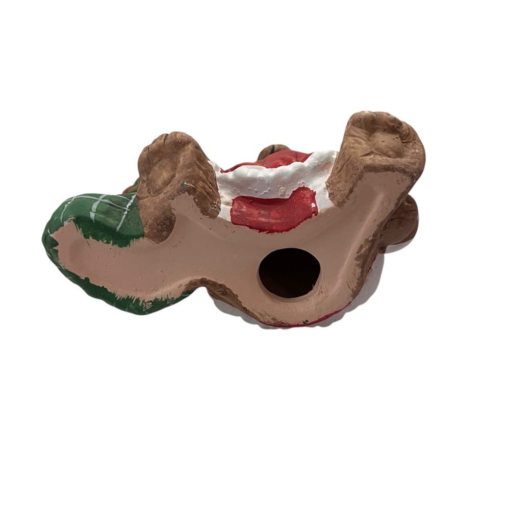 Vintage 1990s Holiday Collection Terracotta Teddy Bear Candle Holder - Picture 7 of 7